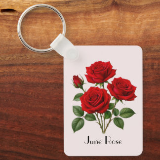 June Rose Flowers  Key Ring