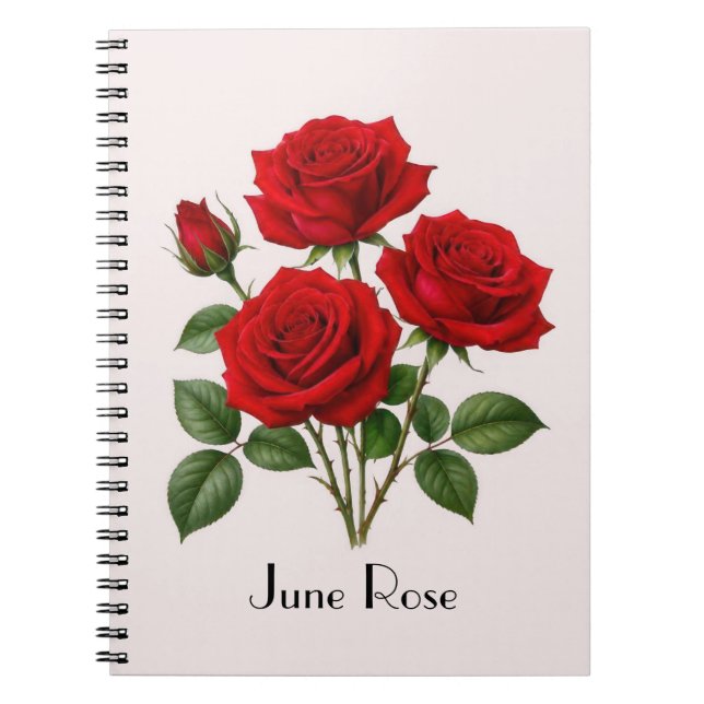 June Rose Flowers  Notebook (Front)