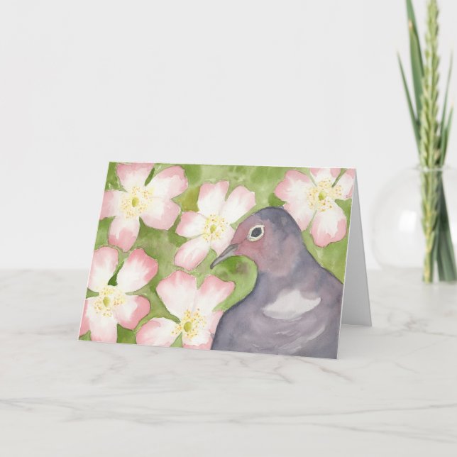 June; Roses & Dove Greeting Card (Front)
