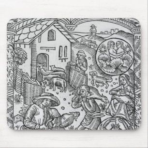 June, sheep shearing, Gemini Mouse Pad