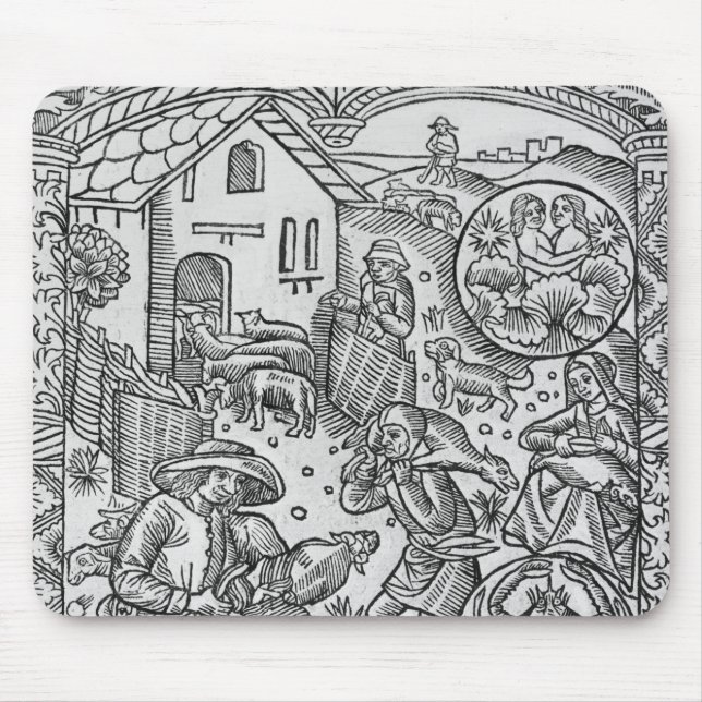 June, sheep shearing, Gemini Mouse Pad (Front)