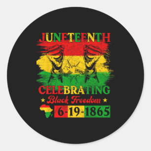 June Teenth Flag Celebrating Black Freedom Junetee Classic Round Sticker