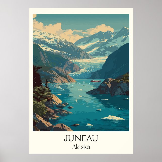 Juneau Alaska Capital Glacier City Poster (Front)