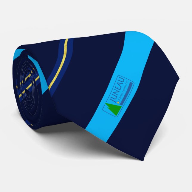 Juneau (Alaska) city flag Neck Tie (Rolled)