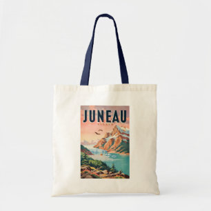 Juneau Alaska Glacier Illustration Travel Art Vint Tote Bag