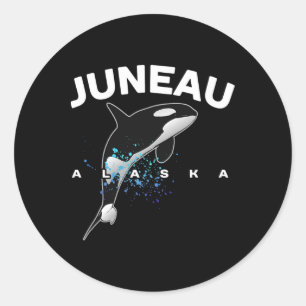 Juneau Alaska Orca Killer Whale Watching Camping V Classic Round Sticker