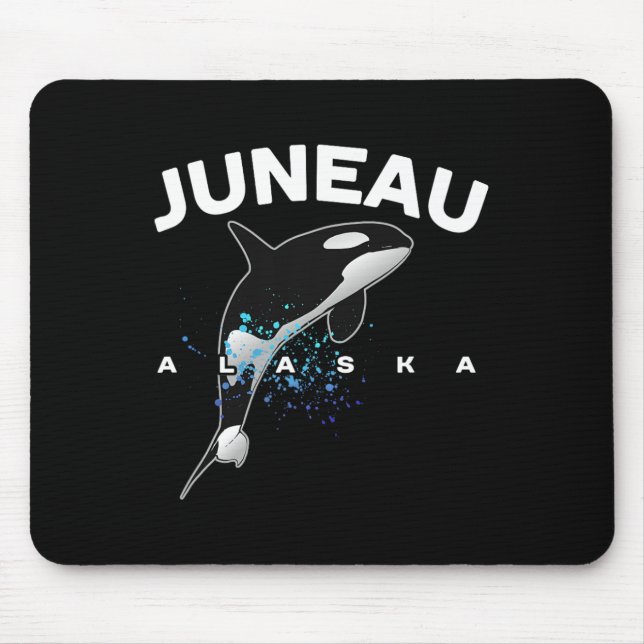 Juneau Alaska Orca Killer Whale Watching Camping V Mouse Pad (Front)