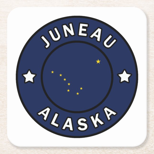 Juneau Alaska Square Paper Coaster (Front)