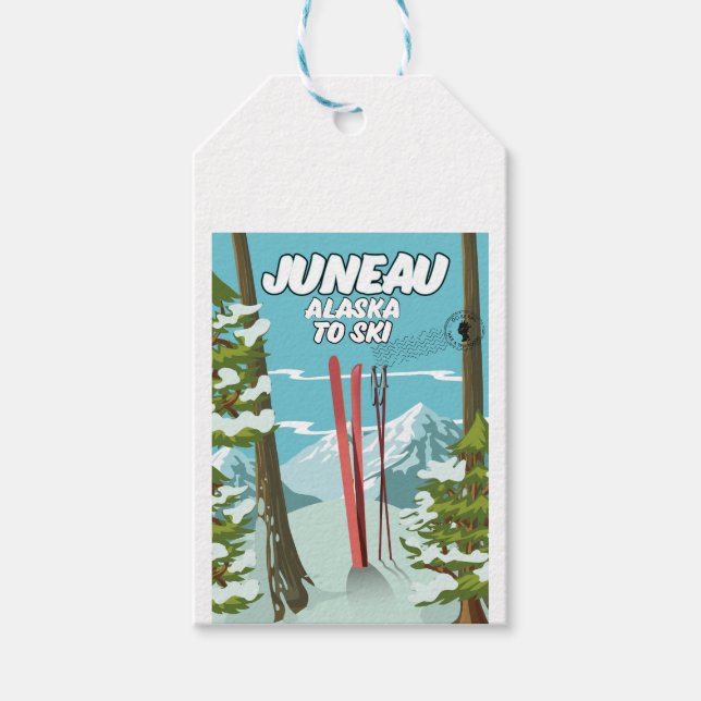 Juneau Alaska To Ski Gift Tags (Front)