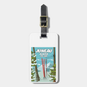 Juneau Alaska To Ski Luggage Tag