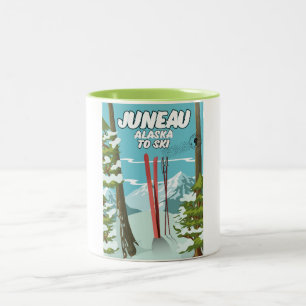 Juneau Alaska To Ski Two-Tone Coffee Mug