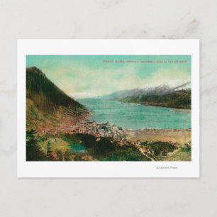 Juneau, Alaska Town View with Treadwell Mine in Postcard