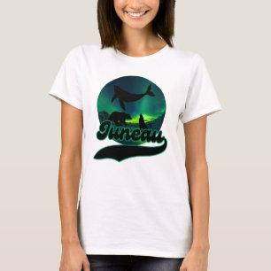 Juneau Alaska Whale Wolf Bear Aurora Northern Ak T-Shirt