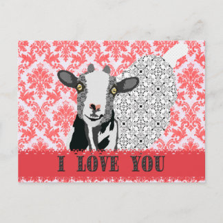 Junebug Love Damask Postcard