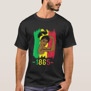 Junenth 2022 Black Women Tattoo Afro Hair 1865 Mel T-Shirt