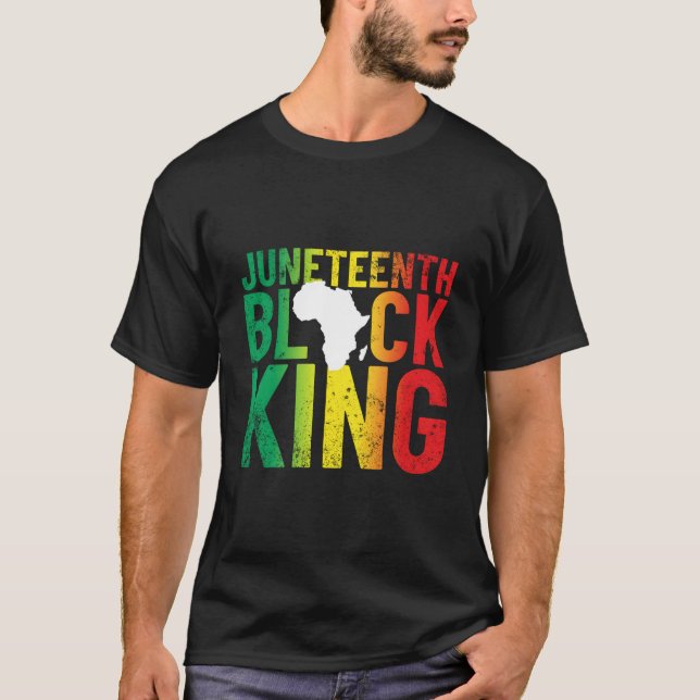 Junenth Black King For 'S Junenth T-Shirt (Front)