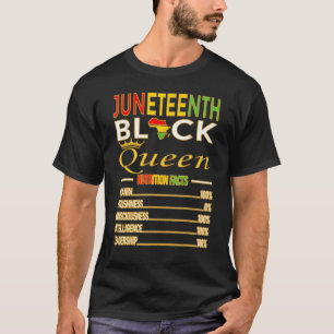 Junenth Black Queen Nutritional Facts Melanin Afri T-Shirt