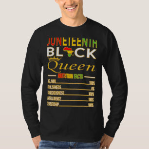 Junenth Black Queen Nutritional Facts Melanin Afri T-Shirt