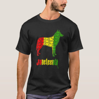 Junenth Day Black Pride History Love Hearts Dog - T-Shirt