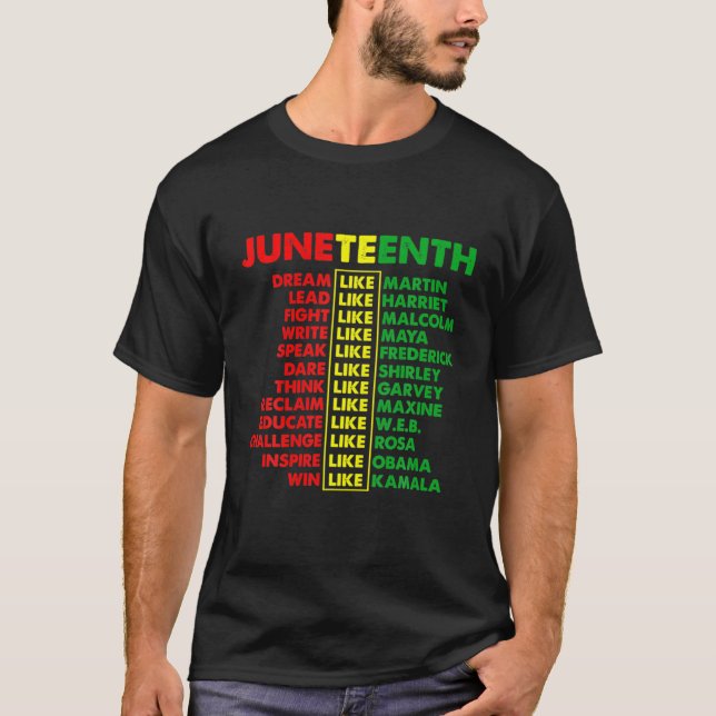 Junenth Dream Like Leaders Black T-Shirt (Front)
