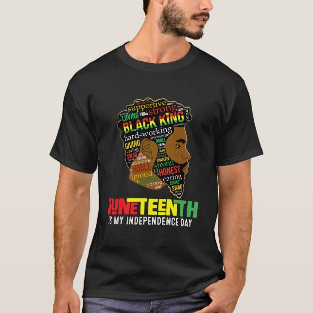 Junenth Is My Independence Day Black King Father'S T-Shirt (Front)
