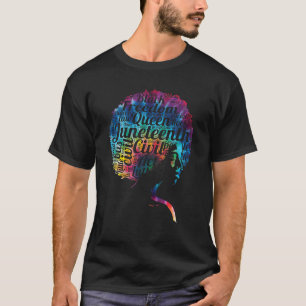 Junenth Watercolor Afro Woman Black Freedom Black T-Shirt