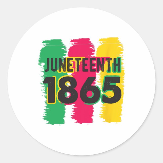 Juneteenth 1865 1  classic round sticker (Front)