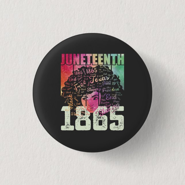 Juneteenth 1865 African American Black Freedom 3 Cm Round Badge (Front)