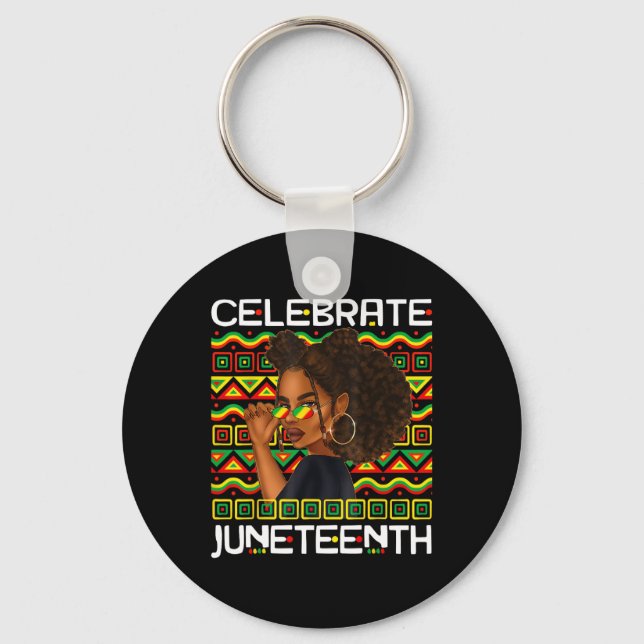 Juneteenth 1865 African American Freedom Day Women Key Ring (Front)