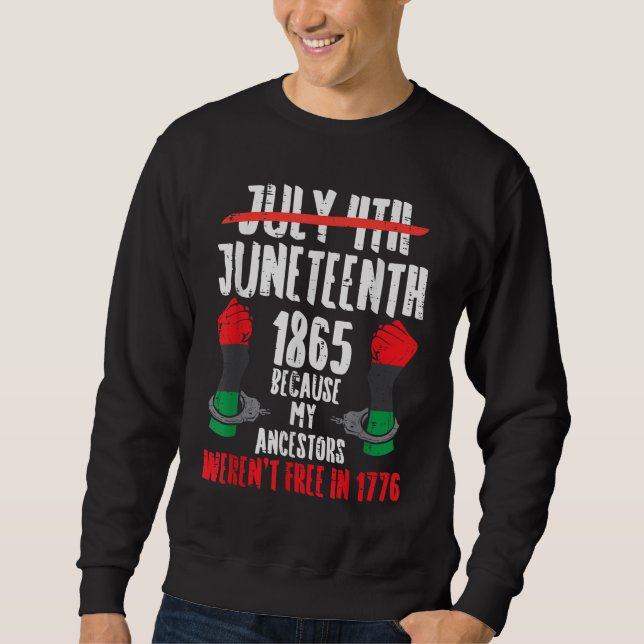 Juneteenth 1865 African Fist Black History Pride B Sweatshirt (Front)