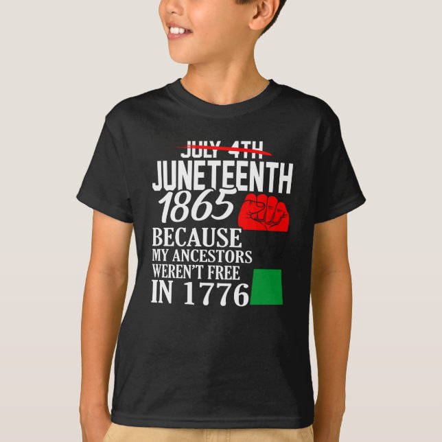 Juneteenth 1865 American Black History Artwork T-Shirt (Front)