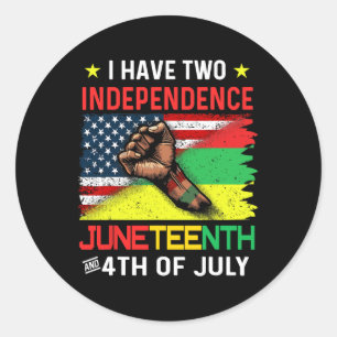 Juneteenth 1865 Black African American Flag Usa 4t Classic Round Sticker