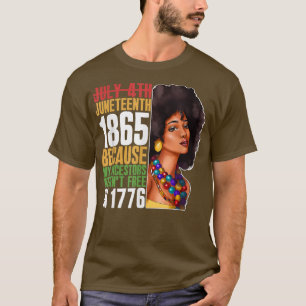 Juneteenth 1865 Black African Woman Black History  T-Shirt