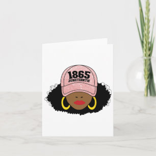 Juneteenth 1865 Black Freedom Afro Pink Women's Ju Card