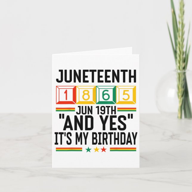 Juneteenth 1865 Black History Month And Yes It's M Card (Front)
