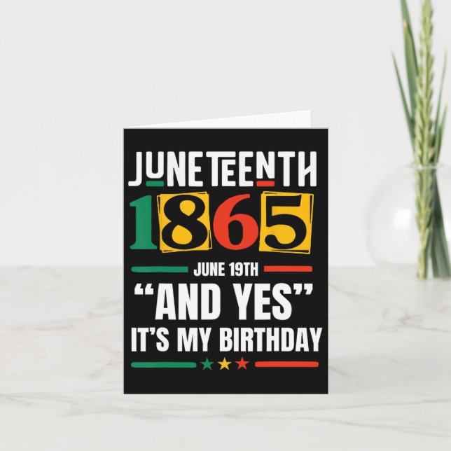Juneteenth 1865 Black History Month And Yes It's M Card (Front)