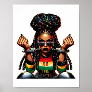 Juneteenth 1865 Breaking Every Chain African Locs  Poster