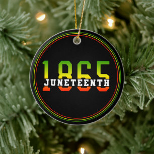 Juneteenth 1865 Celebrating Black Freedom Ceramic Tree Decoration