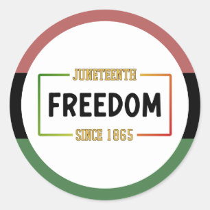 Juneteenth 1865 Celebrating Black Freedom Classic Round Sticker