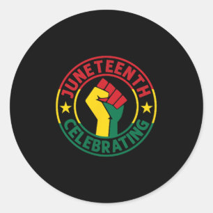Juneteenth 1865 Celebrating Black Freedom Day Fist Classic Round Sticker