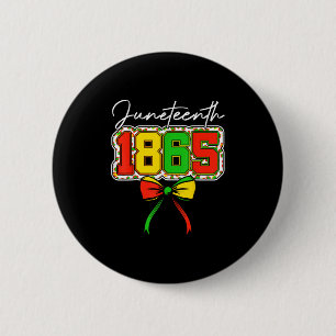 Juneteenth 1865 Coquette Bow Leopard Black History 6 Cm Round Badge