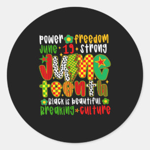 Juneteenth 1865 Emancipation Day Retro Afro Black  Classic Round Sticker