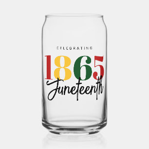 Juneteenth 1865 Freedom Black History Celebration Can Glass