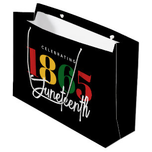 Juneteenth 1865 Freedom Black History Celebration Large Gift Bag