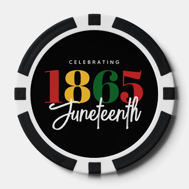 Juneteenth 1865 Freedom Black History Celebration Poker Chips (Front)
