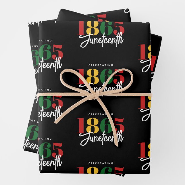 Juneteenth 1865 Freedom Black History Celebration Wrapping Paper Sheet (In situ)
