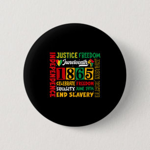 Juneteenth 1865 Freedom Black History June 19 Afri 6 Cm Round Badge