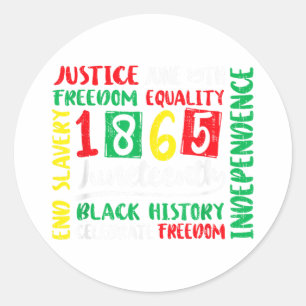 Juneteenth 1865 Freedom Celebration African Afro J Classic Round Sticker