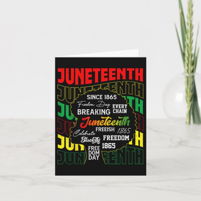 Juneteenth 1865 Freedom Day African June 19th  Card (Front)