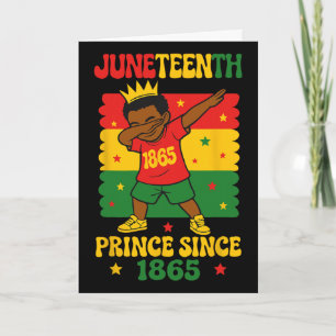 Juneteenth 1865 Groovy Toddler Boy Dabbing Prince Card